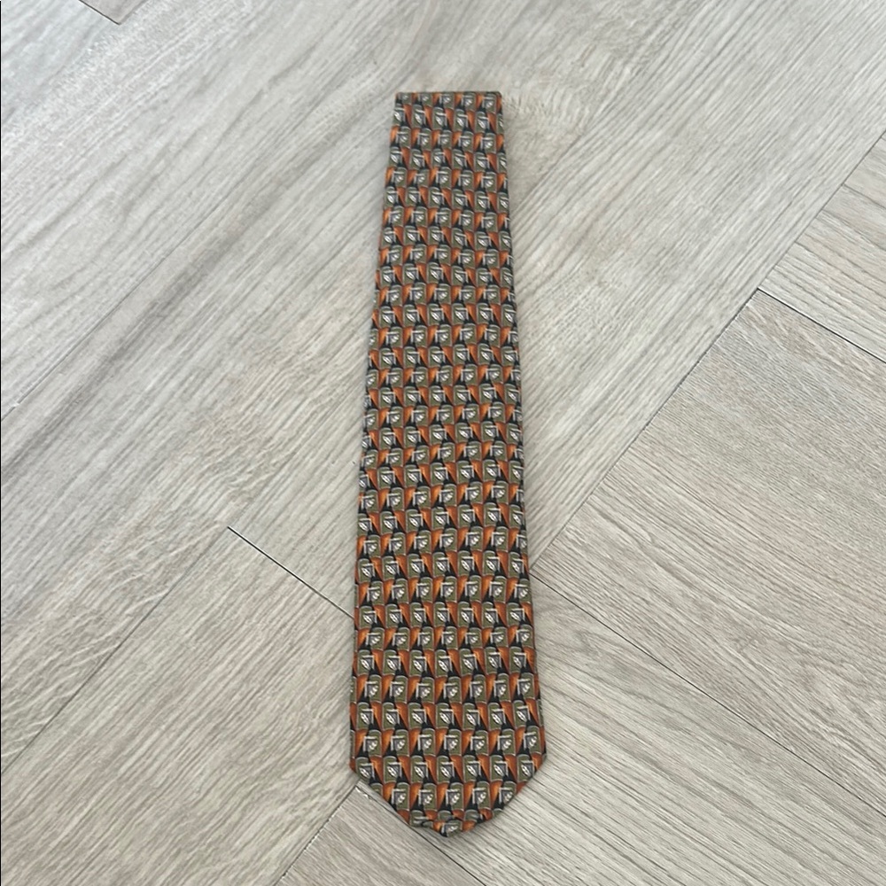 Stylish Orange and Gray Men's Tie